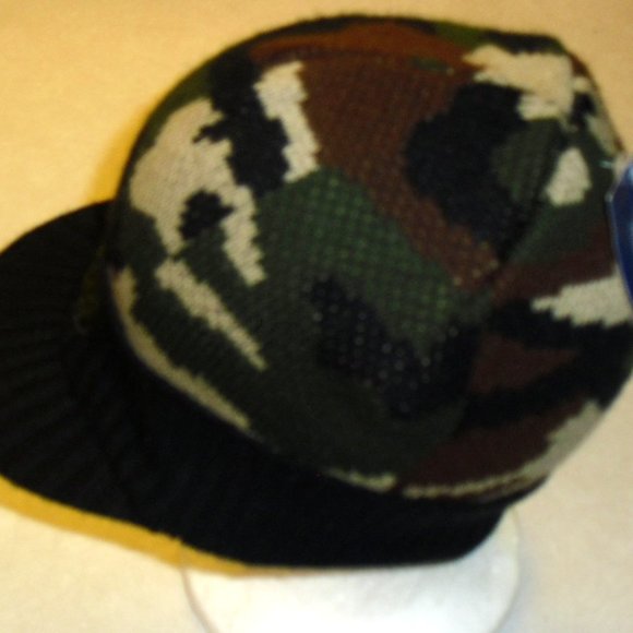 New York Jets Reebok Mens Adult Camo Beanie Winter Hat with Bill New Nfl - Picture 2 of 3